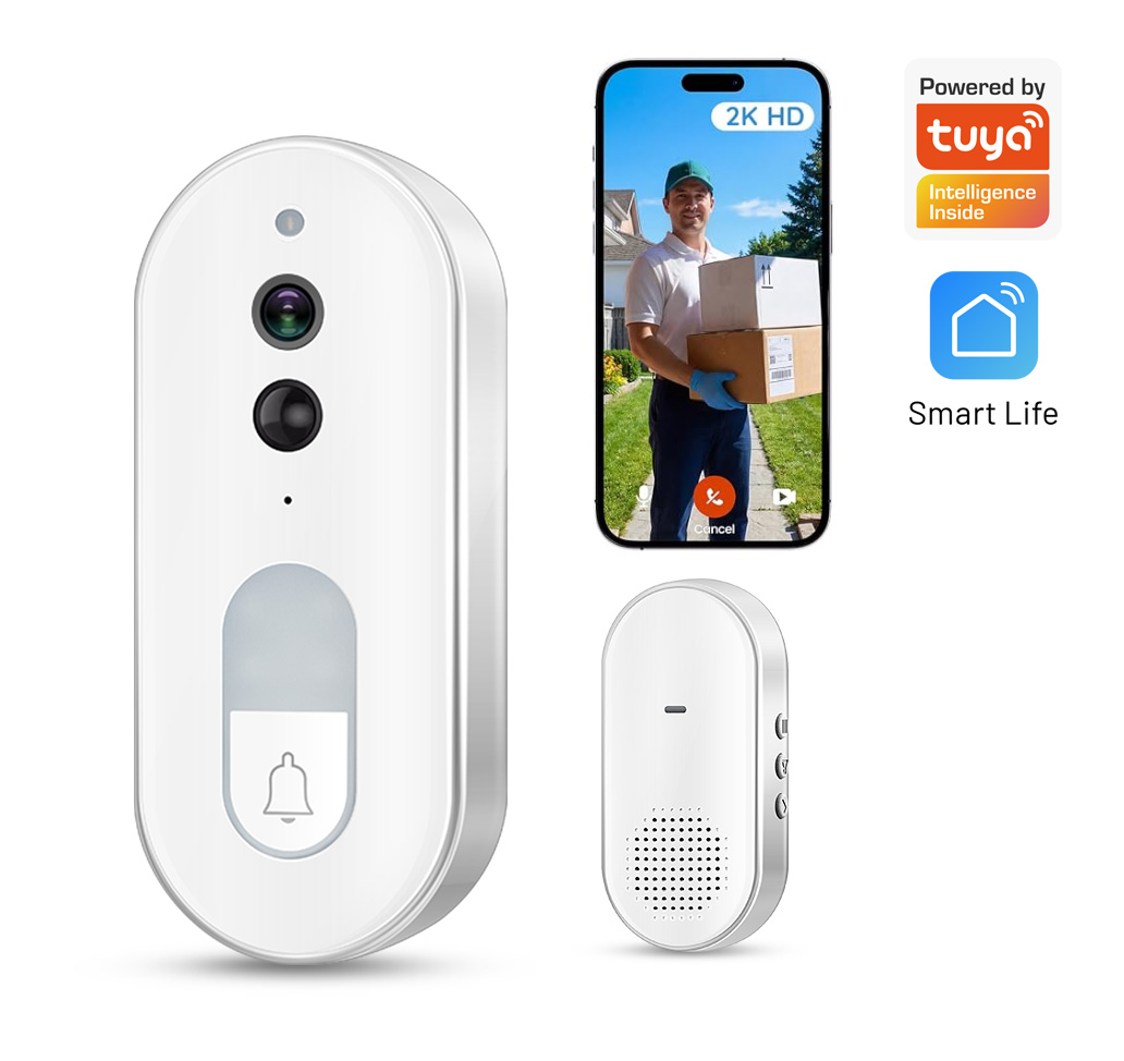 Home Security Recorder - Sonnette vidéo intelligente Tuya, sans fil,