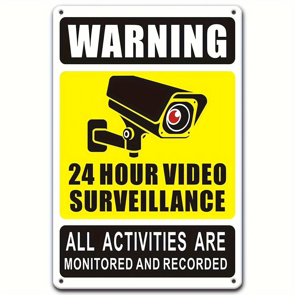 Home Security Company - Panneau d'avertissement de vidéosurveillance 24/7, métal