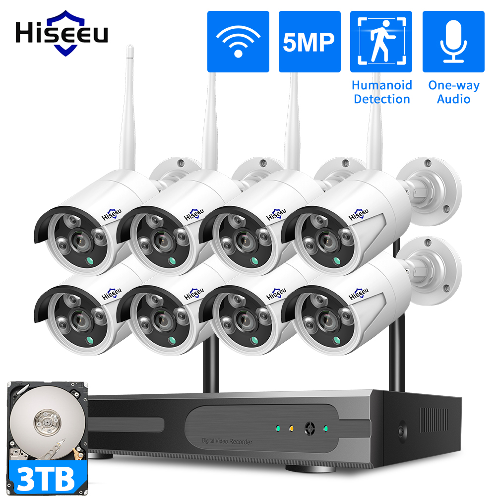 Home Security Wireless Camera - Système de sécurité CCTV WiFi Hiseeu