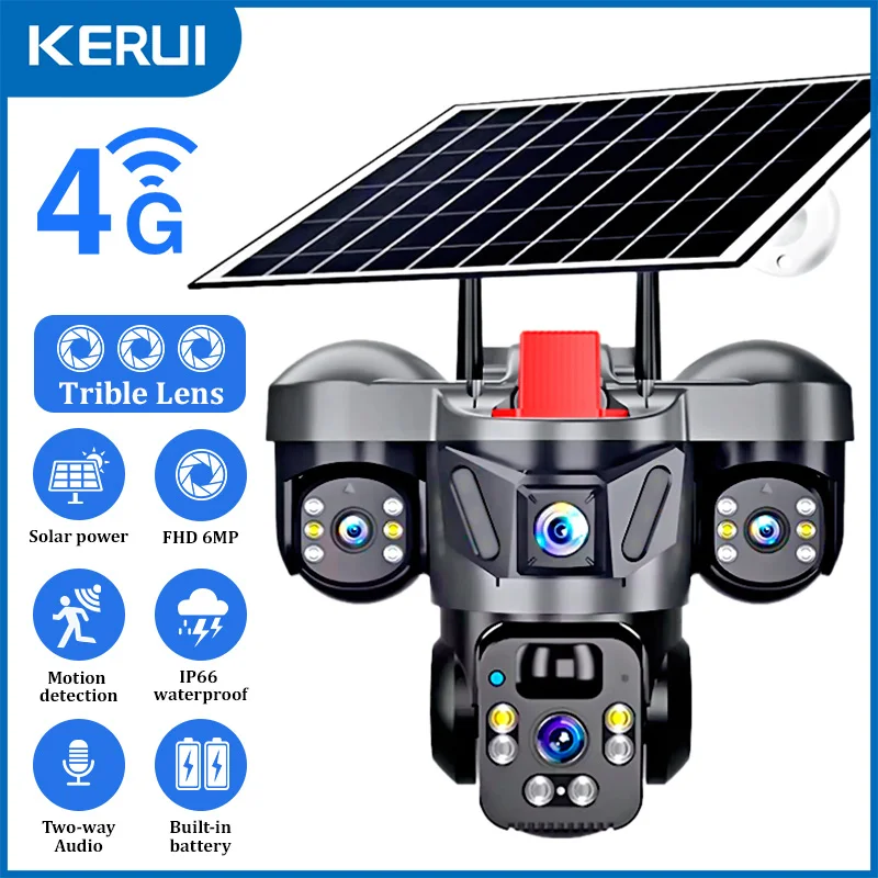 Home Security Company - KERUI extérieur PTZ 6MP 4G SIM