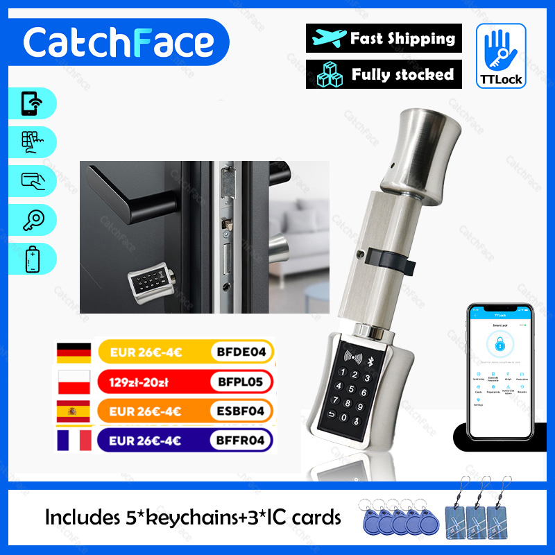 Home Security Keypad - Serrure de cylindre intelligente Bluetooth TTlock,